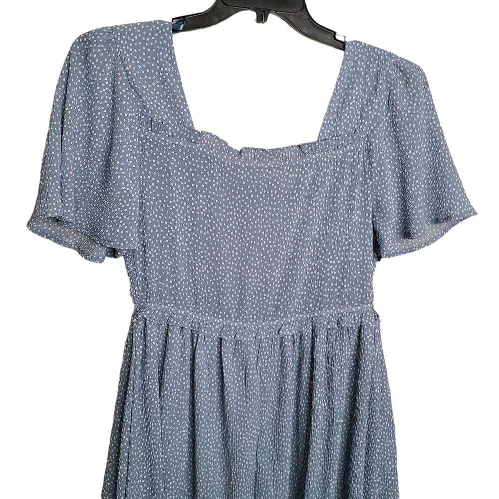 LoveRiche Blue Polka Dot Fit and Flare Dress NWT Ladies Size Large - Picture 10 of 11